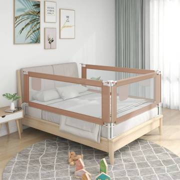 Toddler Safety Bed Rail Taupe - 160x25 cm | HipoMarket UK