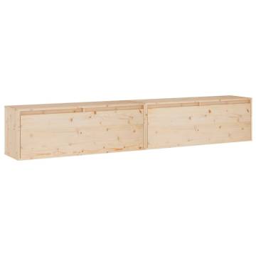 Solid Pine Wall Cabinets - 2 pcs 100x30x35 cm | Hipo Market