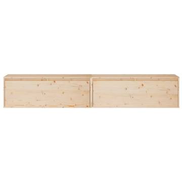 Solid Pine Wall Cabinets - 2 pcs 100x30x35 cm | Hipo Market