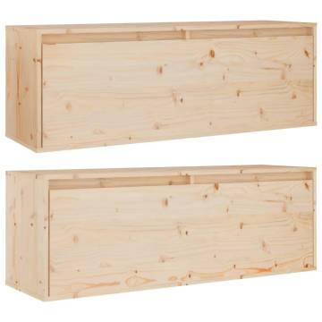 Solid Pine Wall Cabinets - 2 pcs 100x30x35 cm | Hipo Market