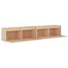 Solid Pine Wall Cabinets - 2 pcs 100x30x35 cm | Hipo Market