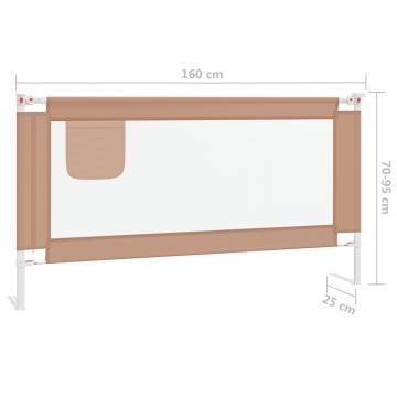 Toddler Safety Bed Rail Taupe - 160x25 cm | HipoMarket UK