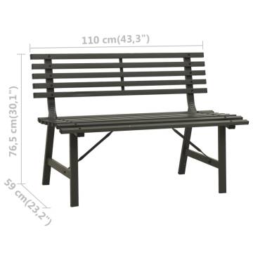 Garden Bench 110 cm Steel Black - Stylish & Durable