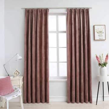 Elegant Velvet Blackout Curtains - Antique Pink 140x225cm