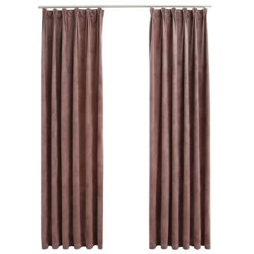 Elegant Velvet Blackout Curtains - Antique Pink 140x225cm