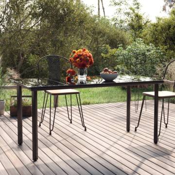 Garden Dining Table Black 160x80cm | Stylish Outdoor Furniture