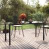 Garden Dining Table Black 160x80x74cm Steel and Tempered Glass Size 160 x 80 x 74 cm Quantity in Package 1 