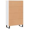 Stylish Highboard White 69.5x31x115 cm - Durable & Modern