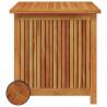 Garden Storage Box with Wheels - Solid Acacia Wood 60x50x58 cm