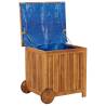 Garden Storage Box with Wheels - Solid Acacia Wood 60x50x58 cm