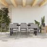 9 Piece Garden Dining Set Grey and Black Poly Rattan and Steel Size 200 cm table length Number of 8 