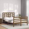 Bed Frame with Headboard Honey Brown Small Double Solid Wood Colour honey brown Size 120 x 190 cm 