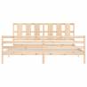 Solid Wood Bed Frame with Headboard 200x200 cm - HipoMarket