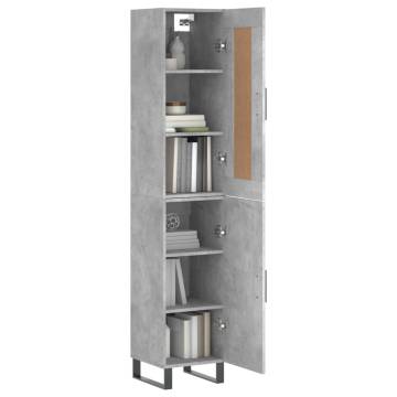 Highboard Concrete Grey 34.5x34x180 cm - Stylish Storage Solution