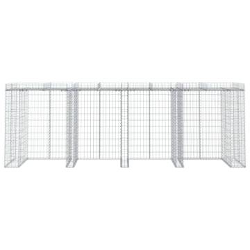 Gabion Wall for Garbage Bin - Durable Galvanised Iron 350x91x120cm