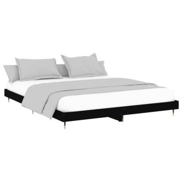 Black Bed Frame 120x200 cm | Durable Engineered Wood