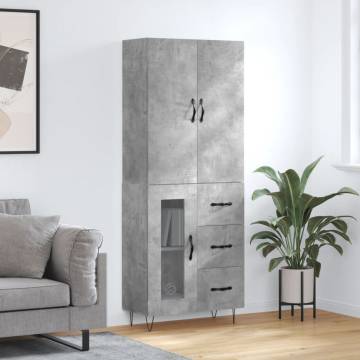 Highboard Concrete Grey 69.5x34x180 cm - Stylish Storage Solution