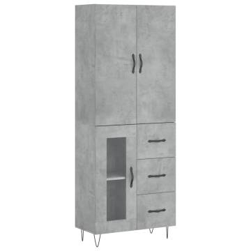 Highboard Concrete Grey 69.5x34x180 cm - Stylish Storage Solution