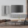 4 Piece TV Cabinet Set Grey Sonoma Engineered Wood Colour grey sonoma Quantity in Package 4 Width 100 cm 