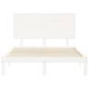 White Bed Frame with Headboard 140x200 cm | Solid Wood