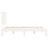 White Bed Frame with Headboard 140x200 cm | Solid Wood