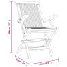 Folding Garden Chairs 6 pcs Grey - Solid Teak Wood