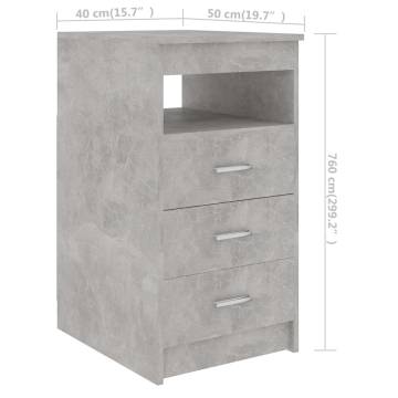 Compact Drawer Cabinet in Concrete Grey - 40x50x76 cm