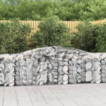 Arched Gabion Baskets - 8 pcs Galvanised Iron Garden Barriers