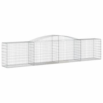 Arched Gabion Baskets - 8 pcs Galvanised Iron Garden Barriers