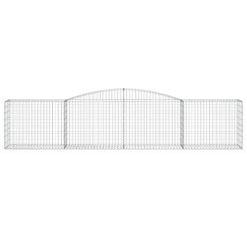 Arched Gabion Baskets - 8 pcs Galvanised Iron Garden Barriers