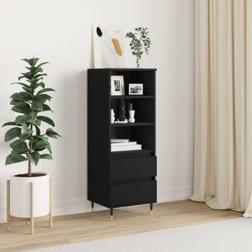 Stylish Highboard Black | 40x36x110 cm Engineered Wood