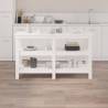 Work Bench White 142.5x50x80 cm - Solid Pine Wood | HipoMarket