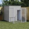 Dog House with Run Light Grey 165x251x181 cm Galvanised Steel Colour light grey Size 165 x 251 x 181 cm 