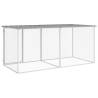 Durable Light Grey Chicken Cage with Roof - 203x98 cm