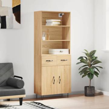 Stylish Highboard Sonoma Oak | 69.5x34x180 cm | Hipo Market