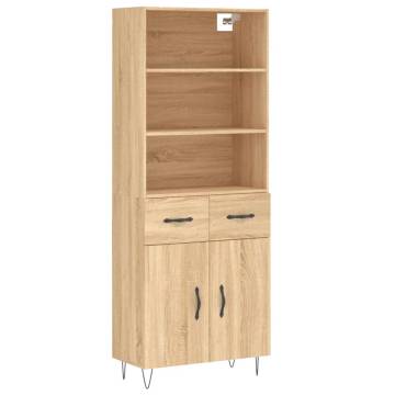 Stylish Highboard Sonoma Oak | 69.5x34x180 cm | Hipo Market