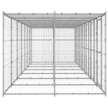 Outdoor Dog Kennel Galvanised Steel with Roof | 16.94 m²