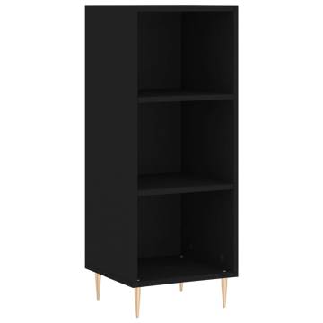 Elegant Highboard in Black | 34.5x34x180 cm Engineered Wood