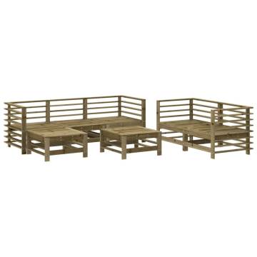 7 Piece Garden Lounge Set in Impregnated Pine Wood