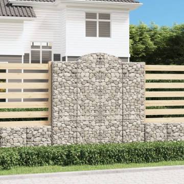 Arched Gabion Baskets 7 pcs | Galvanised Iron | Durable Garden Barrier