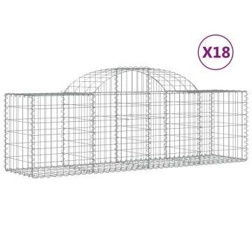 Arched Gabion Baskets 18 pcs - Durable Garden Barriers