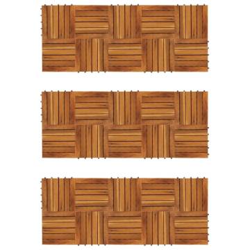 Decking Tiles Vertical Pattern | 30x30cm Acacia Set of 30