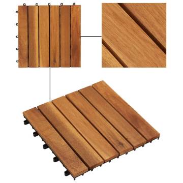 Decking Tiles Vertical Pattern | 30x30cm Acacia Set of 30