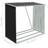 Garden Log Storage Shed - Galvanised Steel, Anthracite 163x83 cm