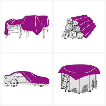 Heavy-Duty Grey Tarpaulin 5x5m - Durable & Waterproof