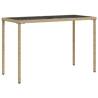 Stylish Beige Garden Table with Glass Top - 115x54x74 cm