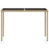 Stylish Beige Garden Table with Glass Top - 115x54x74 cm