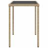 Stylish Beige Garden Table with Glass Top - 115x54x74 cm