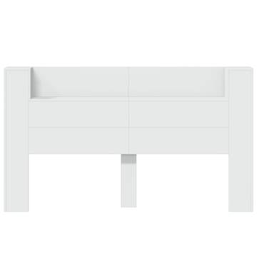 Headboard Cabinet with LED - Modern White Design | HipoMarket