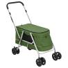 Folding Dog Stroller Green 100x49x96 cm Linen Fabric Colour green 